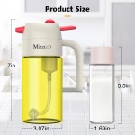 Mizzuco Auto Olive Oil Dispenser Bottle, Ration Oil Bottle, 500ml Glass Cooking Oil Container With Labels, Leakproof, Non-Slip Handle, Oil and Vinegar Dispenser for Kitchen Cooking 