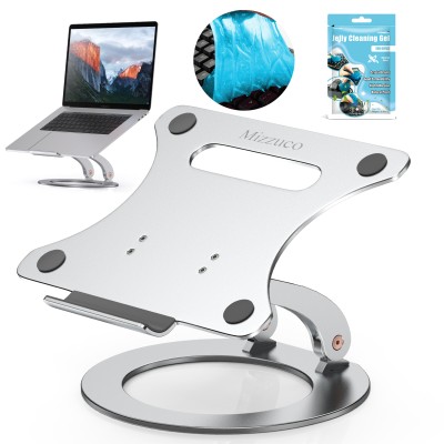 Mizzuco Laptop Stand, Height Adjustable Aluminum Laptop Holder,Compatible with MacBook Air Pro, Dell, HP, Lenovo Light Weight Aluminum Up to 17" Gift Cleaning Gel
