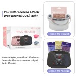 Wax Warmer Kit Hair Removal Wax Machine with LED Digital Display Include 4Pack Hard Wax Beans and 1PCS Silicone Pot Replacement for Men and Women At Home Use (Black) 