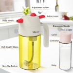 Mizzuco Auto Olive Oil Dispenser Bottle, Ration Oil Bottle, 500ml Glass Cooking Oil Container With Labels, Leakproof, Non-Slip Handle, Oil and Vinegar Dispenser for Kitchen Cooking 