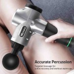 Muscle Massage Gun LCD Touch Screen,Deep Tissue Percussion Muscle Massager for Pain Relief Professional Personal Handheld 30 Speed Level Silver