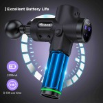Muscle Massage Gun Double head fascia gun Brushless Motor Cordless LCD Touch Screen,Deep Tissue Percussion Muscle Massager for Home Gym Office Post-Workout Recovery Pain Soreness Relief 30 Speed Level Black