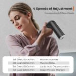 Mini Massage Gun, Muscle Massager, Convenient Handheld Deep Massage, 4 Speeds and 4 Massage Heads, Relax Muscles, Ultra-Quiet Mode Wireless Black